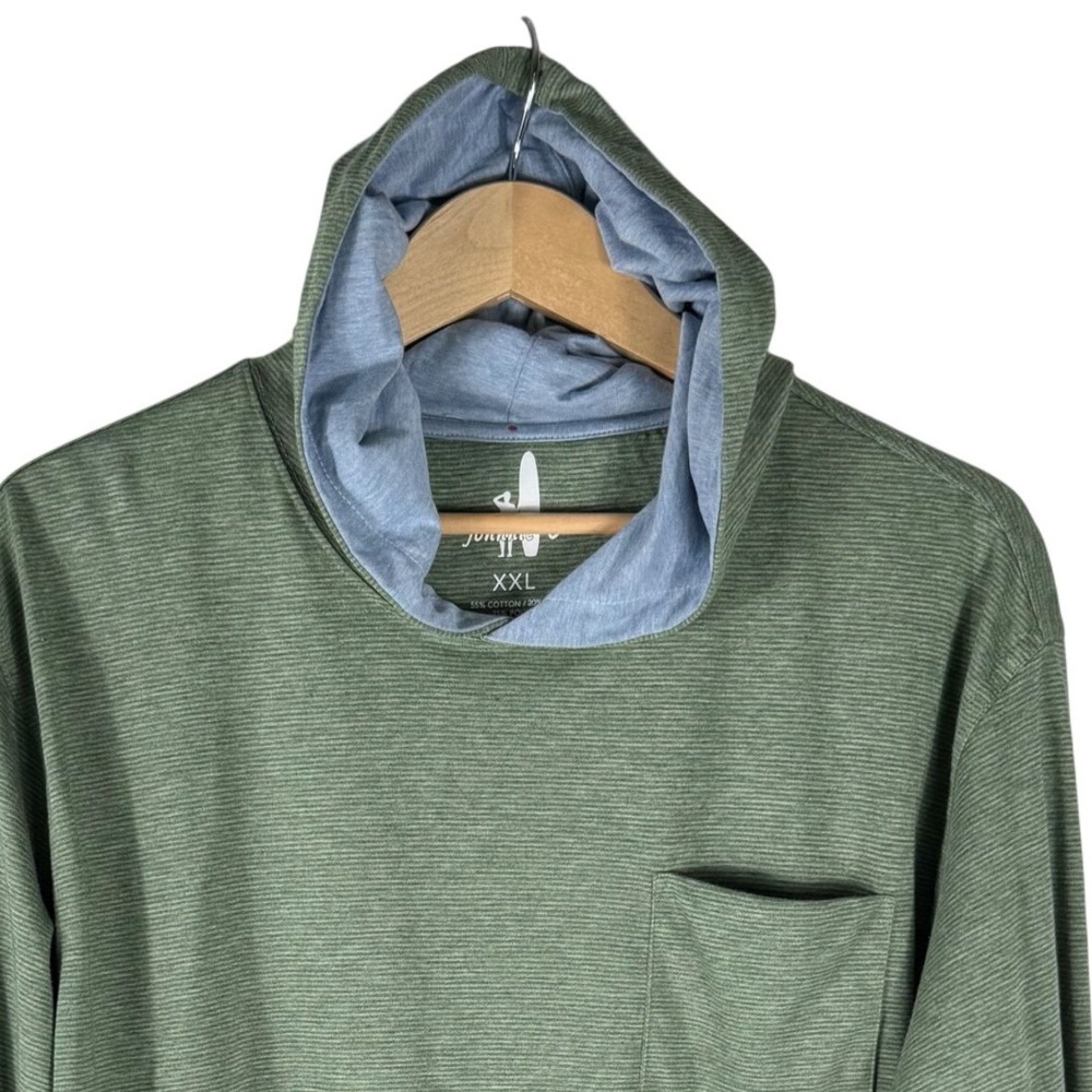 johnnie-OPullover Hoodie Mens XXL Striped Long Sleeve Lightweight Pocket